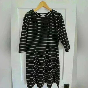 JACK by BB Dakota black and white stripe dress size large, polyester and rayon